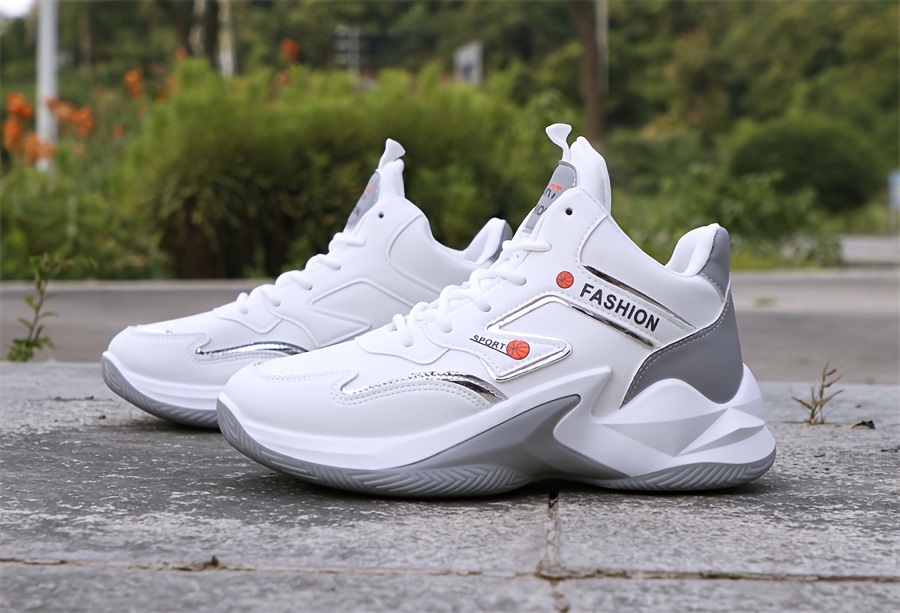 Tenis de basquetbol para hombre con caña alta y cordones, cómodos y con absorción de impactos, ideales para entrenamiento al aire libre en todas las temporadas