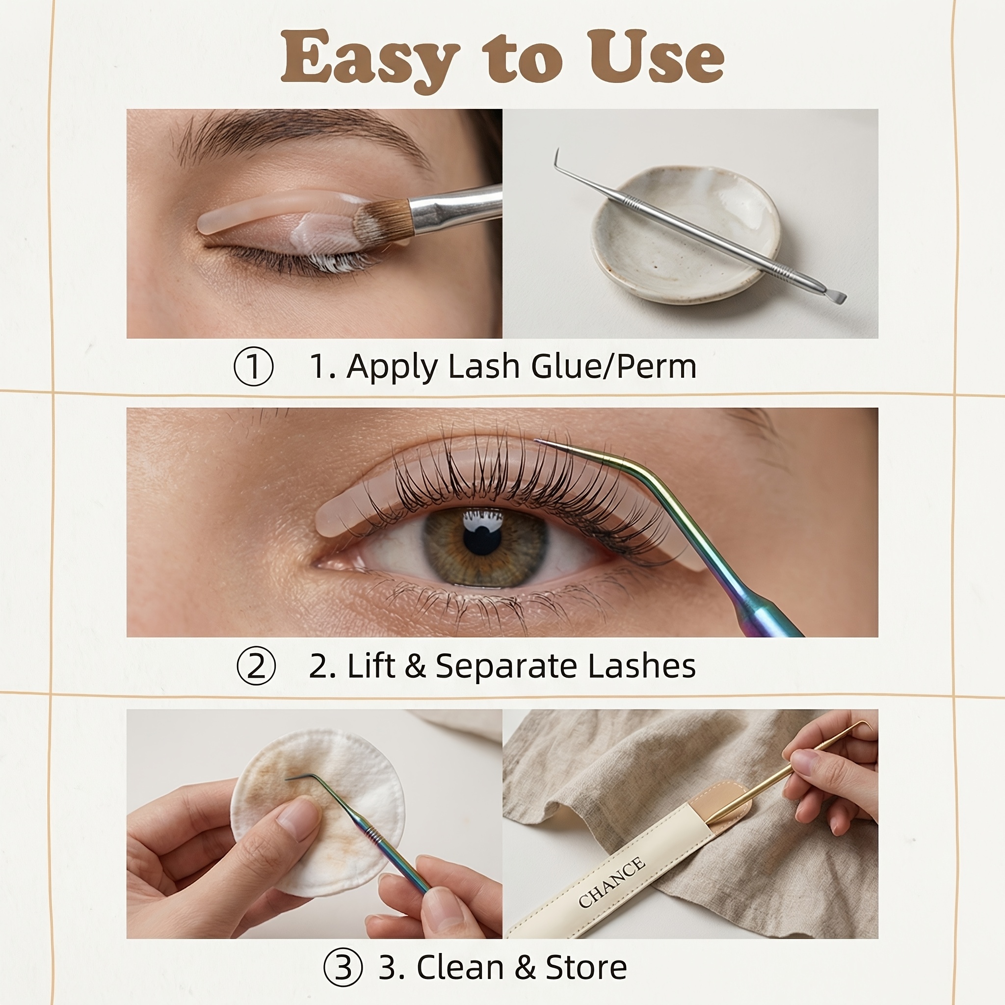 2pcs Eyelash Perming Lash Lift Tool Set