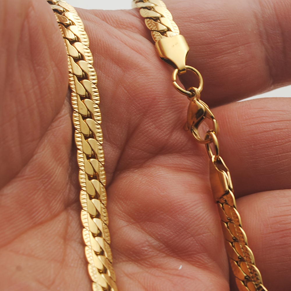 Image of A Hip-hop Unisex Stainless Steel Patterned Chain Men's Necklace
