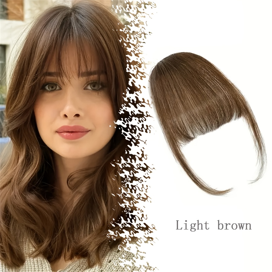 1pc elegant synthetic bangs hair clip natural full bangs hair accessories for daily wear deep   bangs hair accessories details 7
