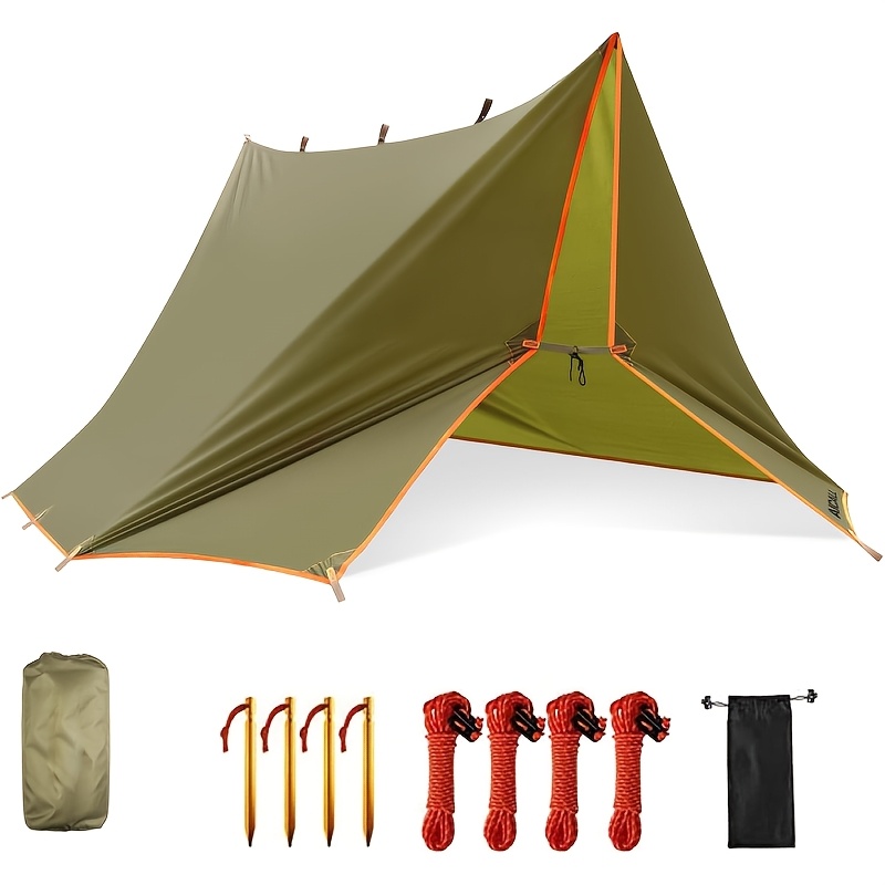 TEMU Freekite Portable Tarpaulin Multi-functional Outdoor Camping Travel Canopy Backpacking Travel Rain Cover (10x10ft)