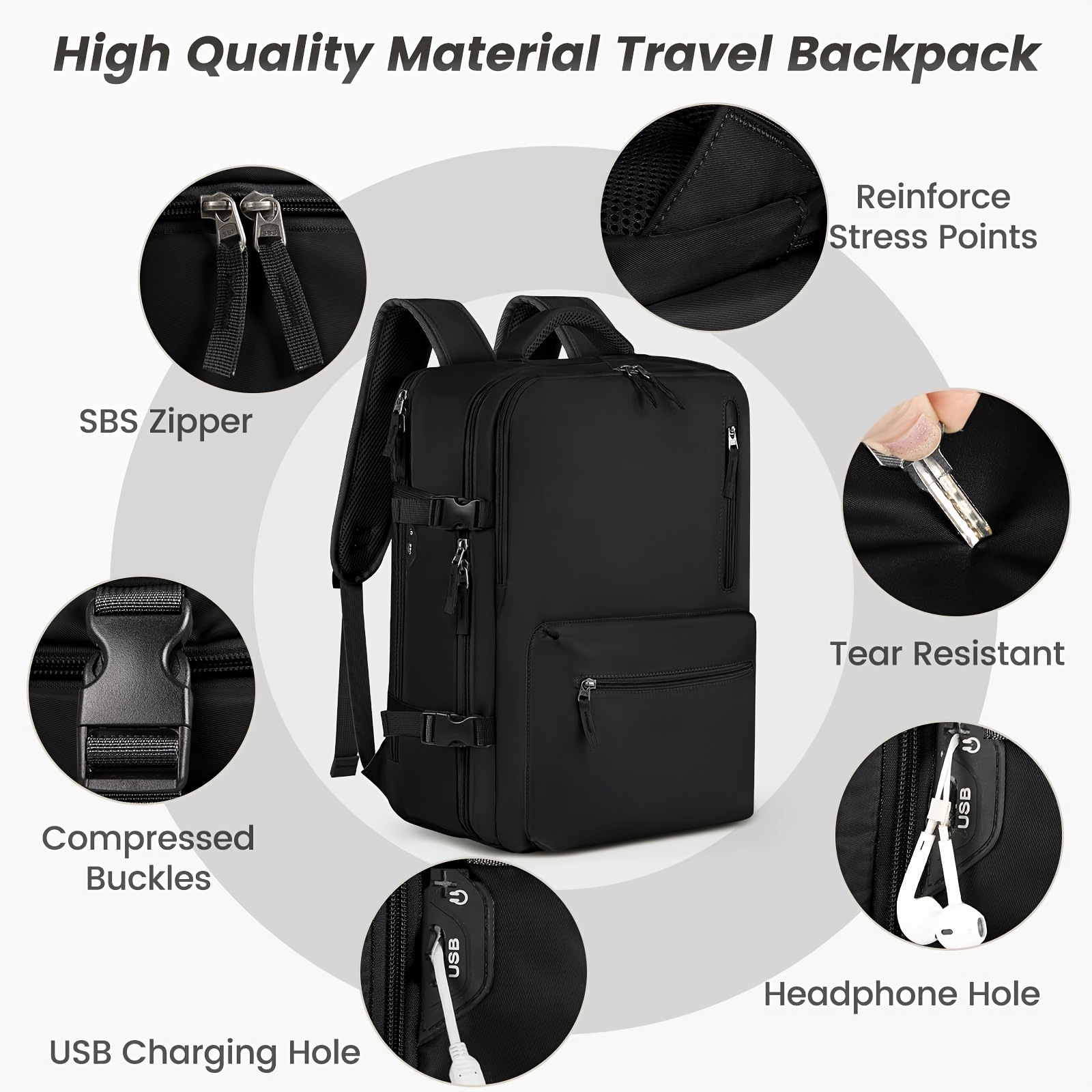 travel backpack women men laptop backpack 15 inch Temu