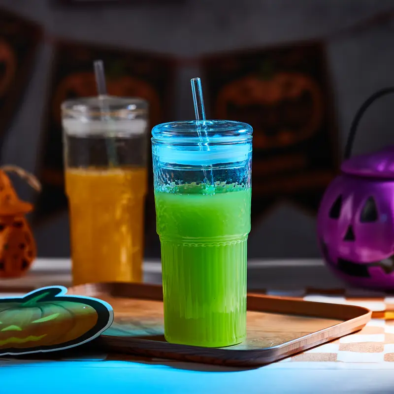2 glasses 650 ml 22 2 oz with lid and straw iced coffee smoothies and travel reusable and ideal gift for women christmas gift Product details 2