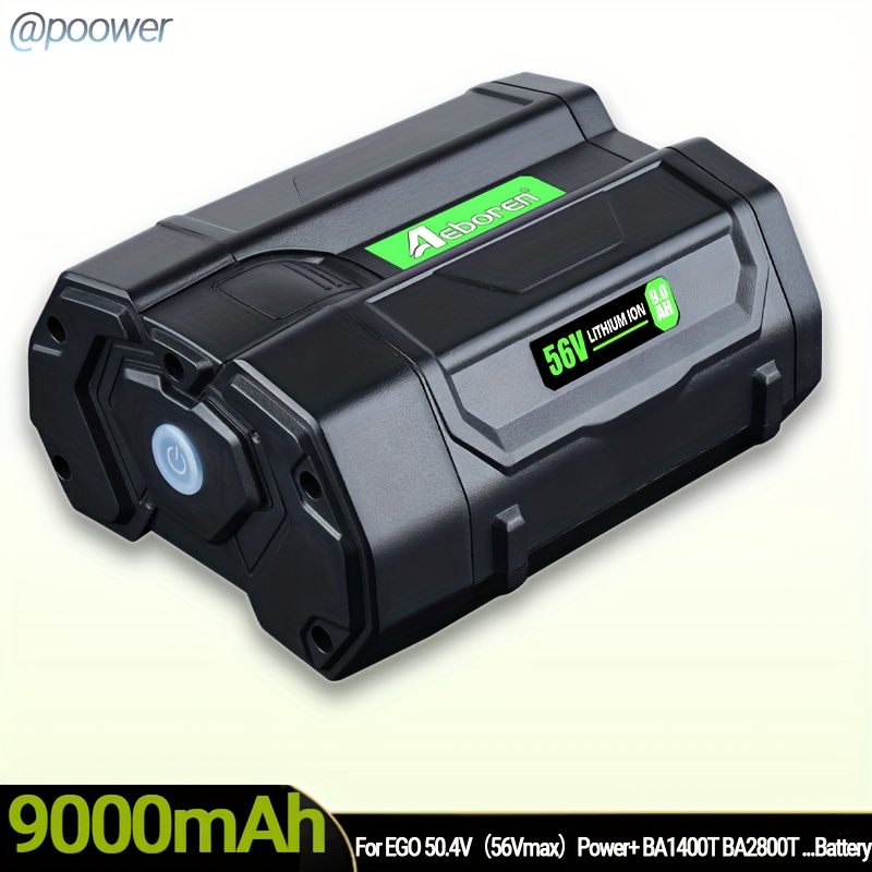 TEMU 1-pack/2-pack High-capacity 50.4v 9.0ah (56v Max) Ego Power Tools Battery With Indicator, Compatible With Ego Cordless Drills, Saw, Lawn Mower,