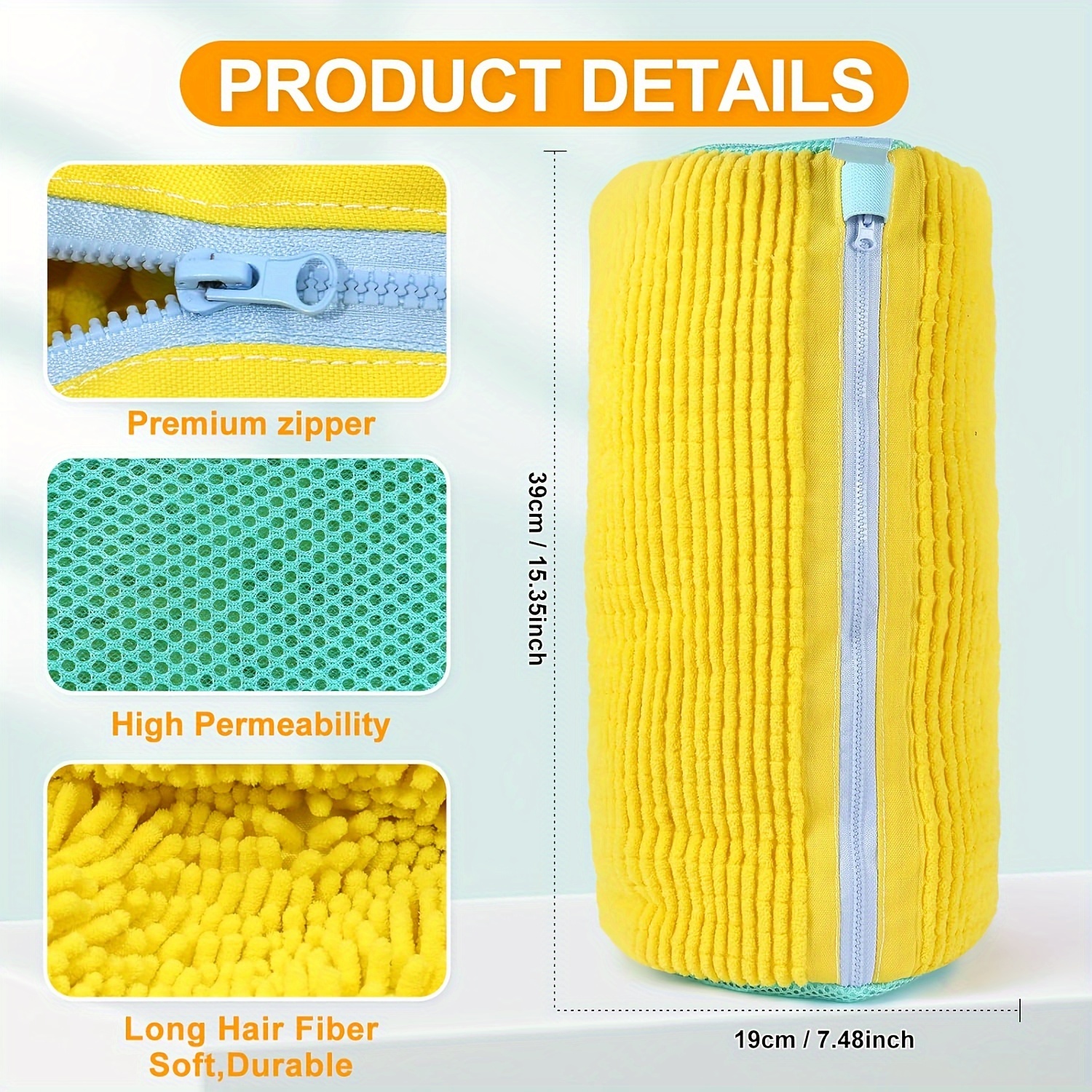 cross border spot washing machine lazy   artifact for home use shoe bag and shoes anti deformation polyester cylindrical wash care bag laundry bags details 4