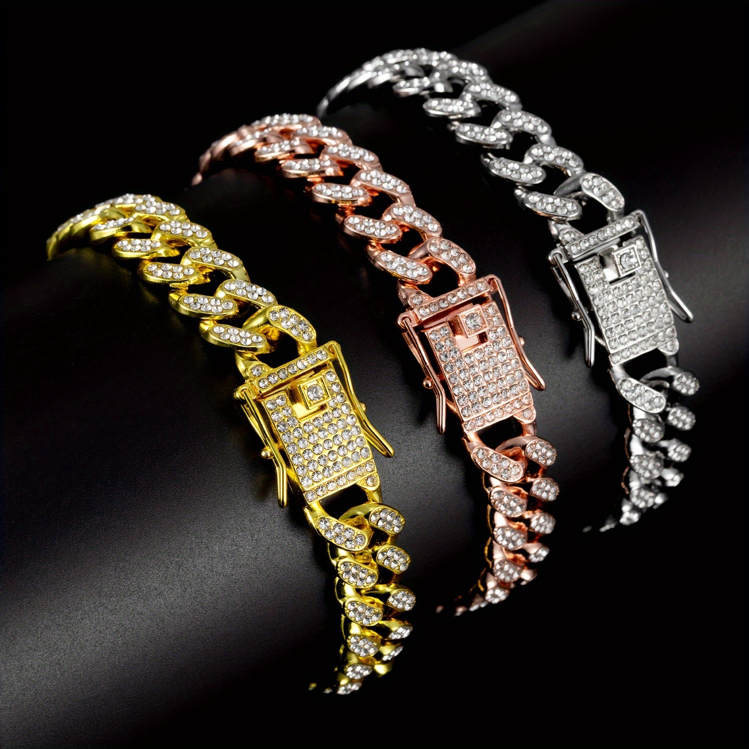 

Men's Hip-hop Fashion Cuban Bracelet Alloy Jewelry Friend Couple Gift