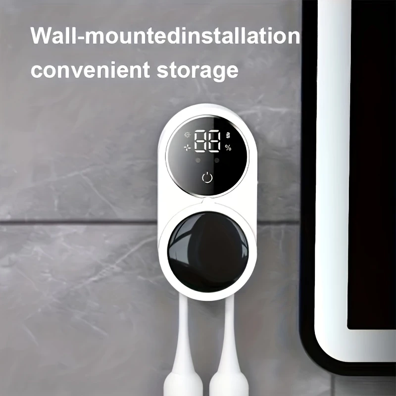 a smart sterilization device for toothbrushes featuring sensor design usb charging and a dual holder for toothbrushes this bathroom accessory is perfectly gift details 2