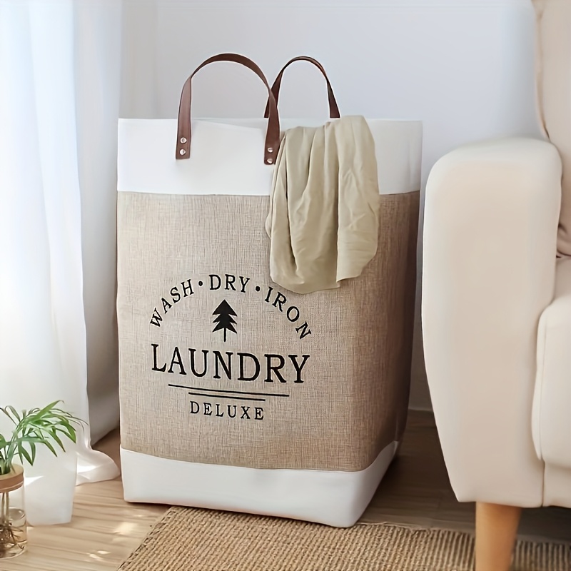 Foldable Fabric Laundry Basket With Sturdy Handles - Large Capacity Rectangular Hamper For Clothes, Durable Bohemian Style Storage Organizer For Bathroom, Bedroom & Home Organization, Laundry Baskets