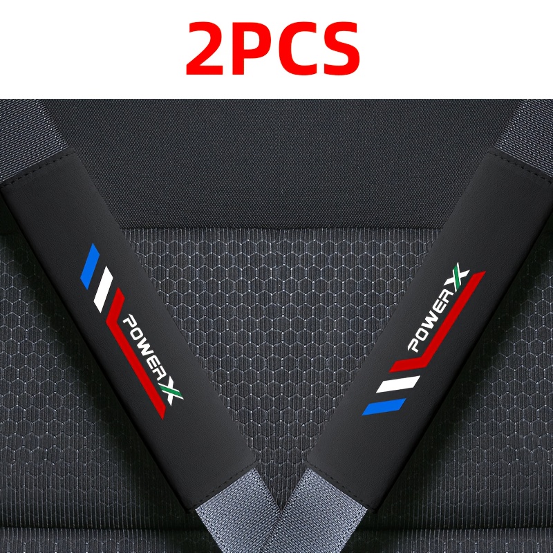 E-shop 2 Stk. Auto-Sicherheitsgurt-Schulterpolster -Sport-Stil in Blau, Weiß Rot, aus lederähnlichem Material, bieten bequemen Einklemmschutz für