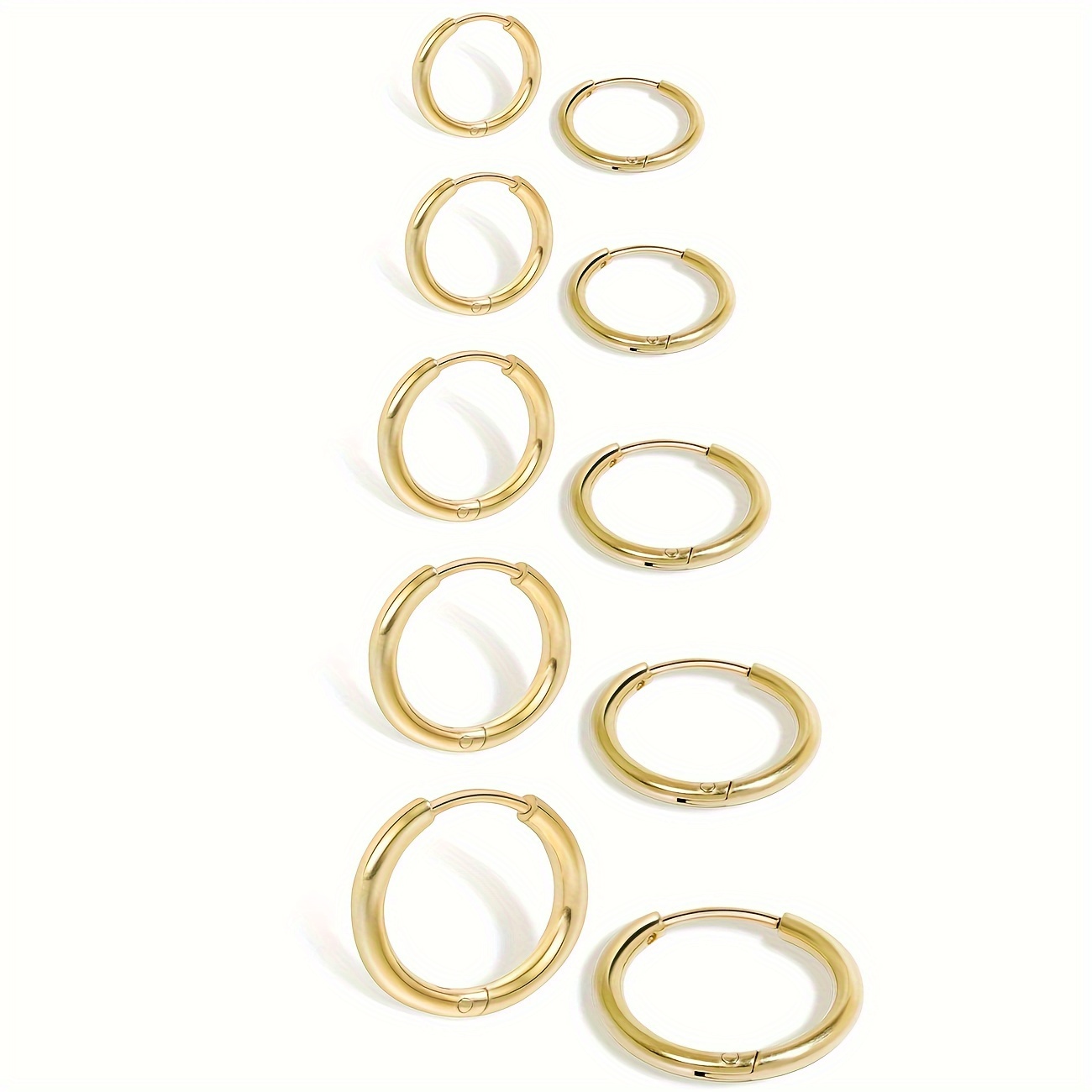 

Small Hoop Earrings Lightweight: Hinged Huggie Hoop Earrings For Lobe Cartilage Helix Earrings In Plated For Women Men Girls (set Of 1-5 Pairs)