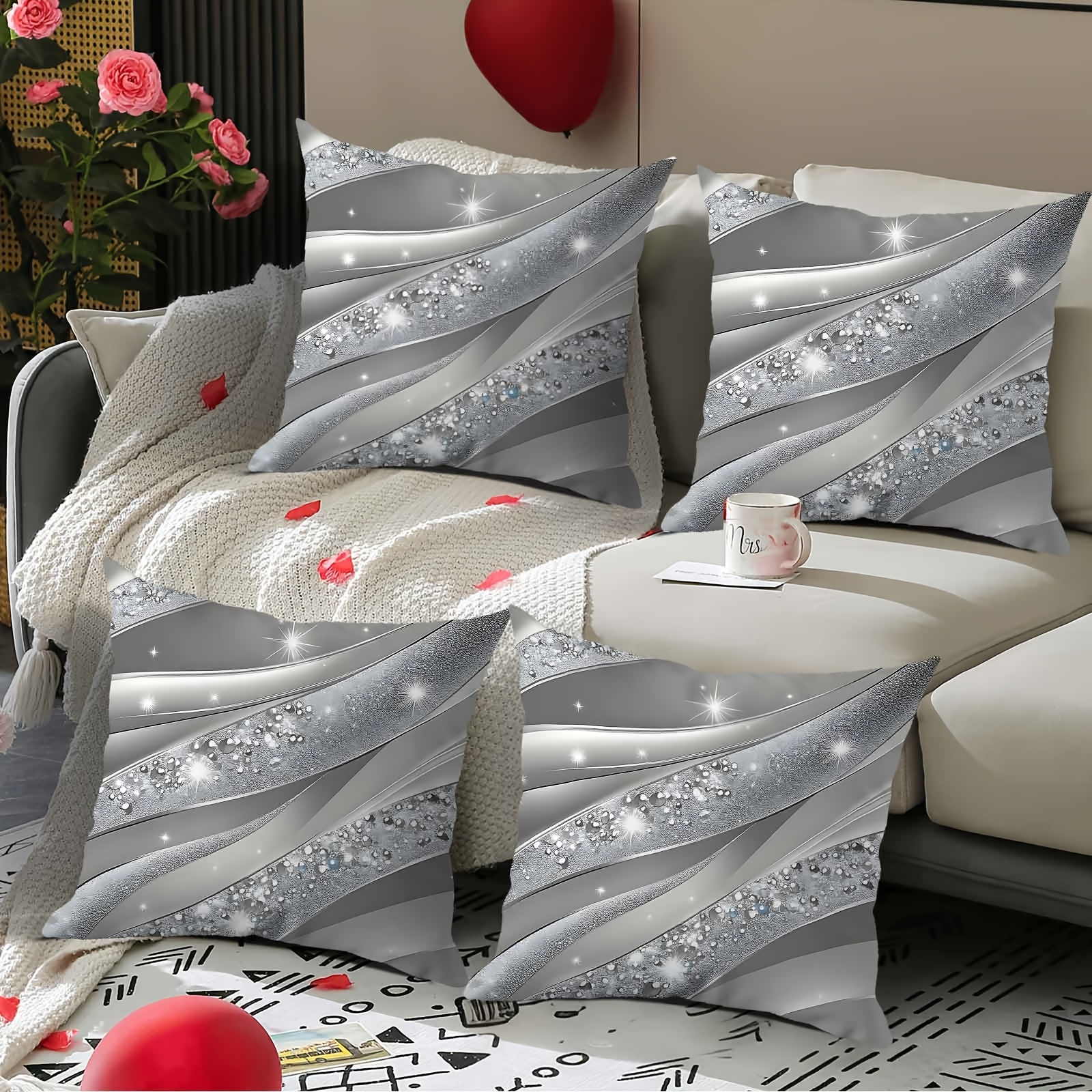 TEMU 4 pezzi Nuovo , Articoli per la casa e , Biancheria da letto, Decorazioni per la casa, Federe a tema , Decorazioni per la casa, Federe con