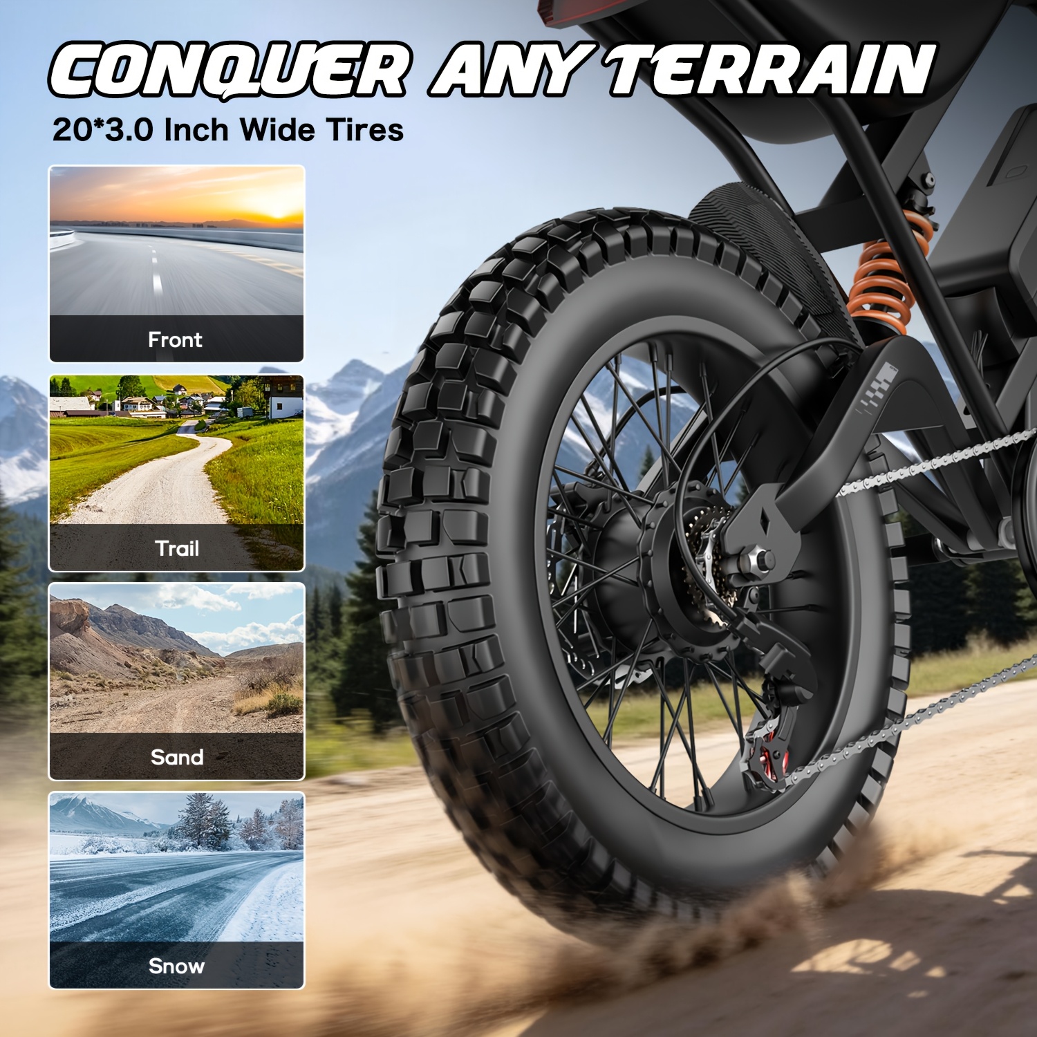 gt50-electric bike for adults teens, 749w   off-road ebike, 27.9mph and 65miles, 20 x 3in portable electric bike, dual suspension and dual brake, commuting ebike with long-seat, 365lbs Product details 9