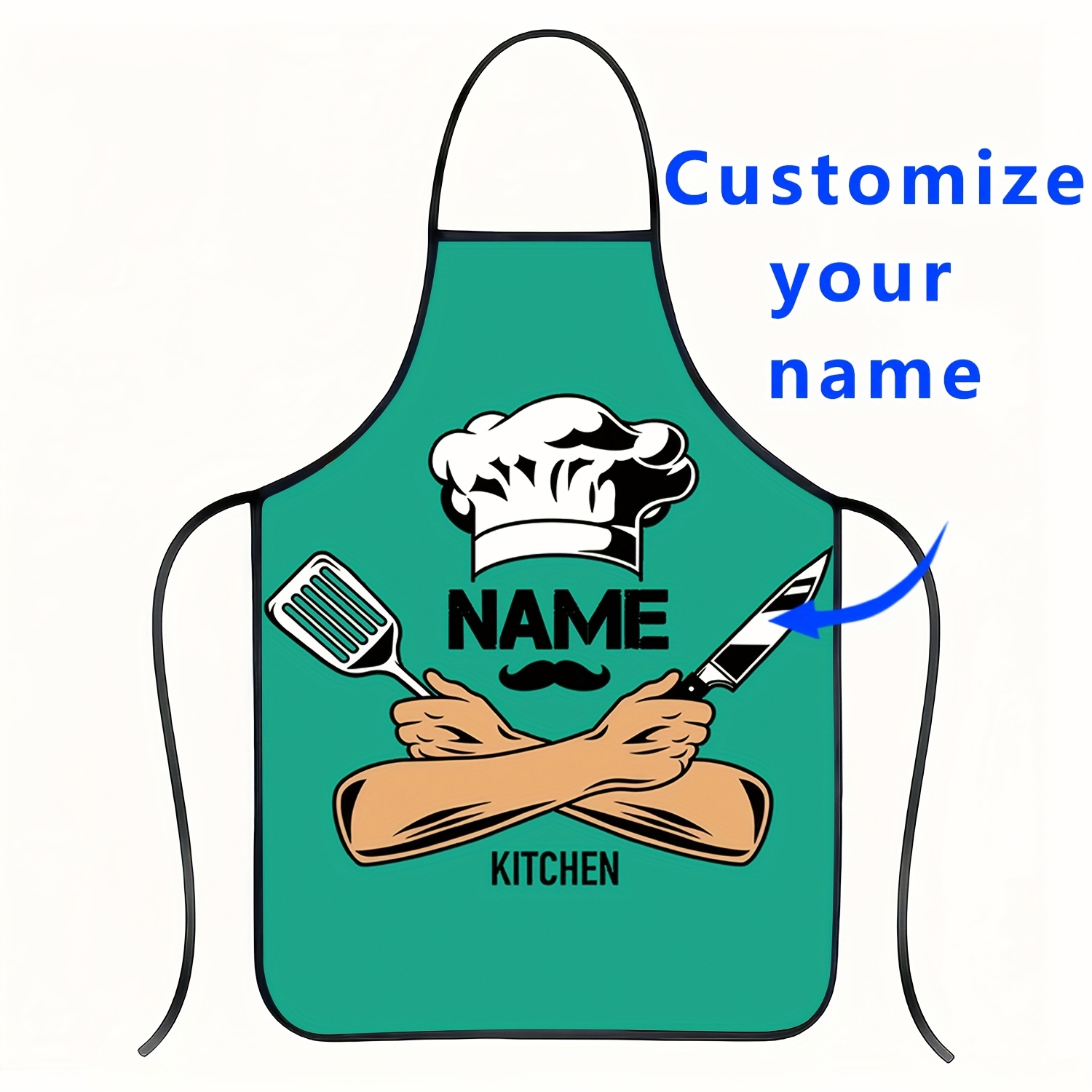 TEMU Delantal de cocina de 1 pieza para con de utensilio de cocina de dibujos animados, tela de poliéster, delantal a para pintar, cocinar, hornear y