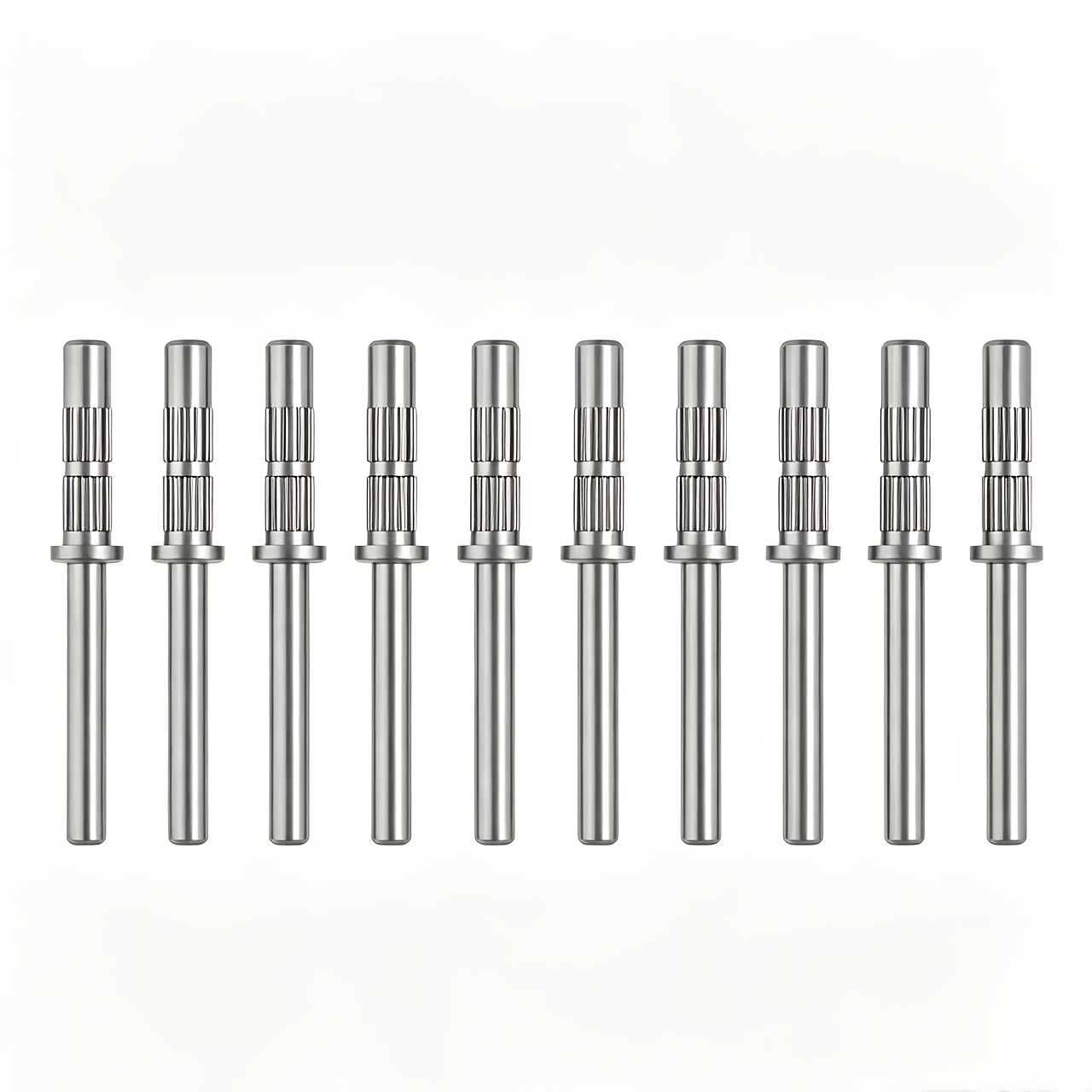 TEMU 10pcs/15pcs/20pcs Têtes de rechange pour lustrage d'ongles, Têtes d'ongles en acier inoxydable, Compatibles avec les bandes de ponçage de 3,1 mm