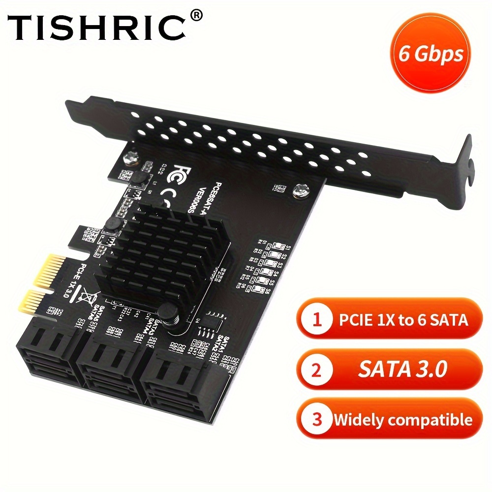 Pcie Sata 6-Port SATA Expansion Card ASM1166 Chip With