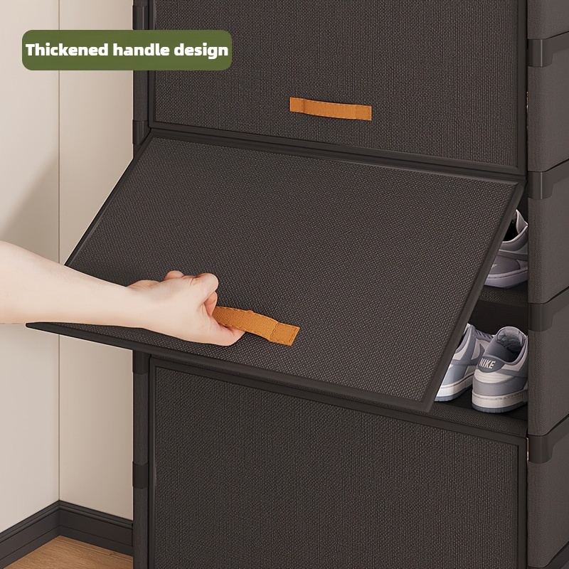 space saving 5 7 tier shoe rack organizer with dustproof design easy assembly   home closet storage details 2