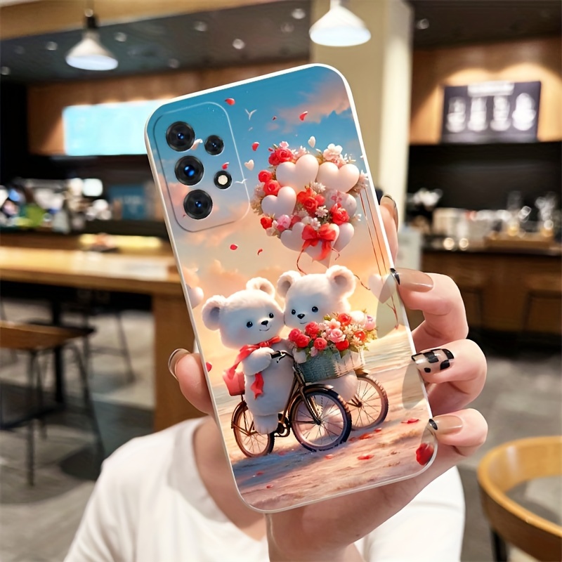 TEMU Stylish Tpu Phone Case Designed For Galaxy Models, Featuring A Cute Couple Design.
