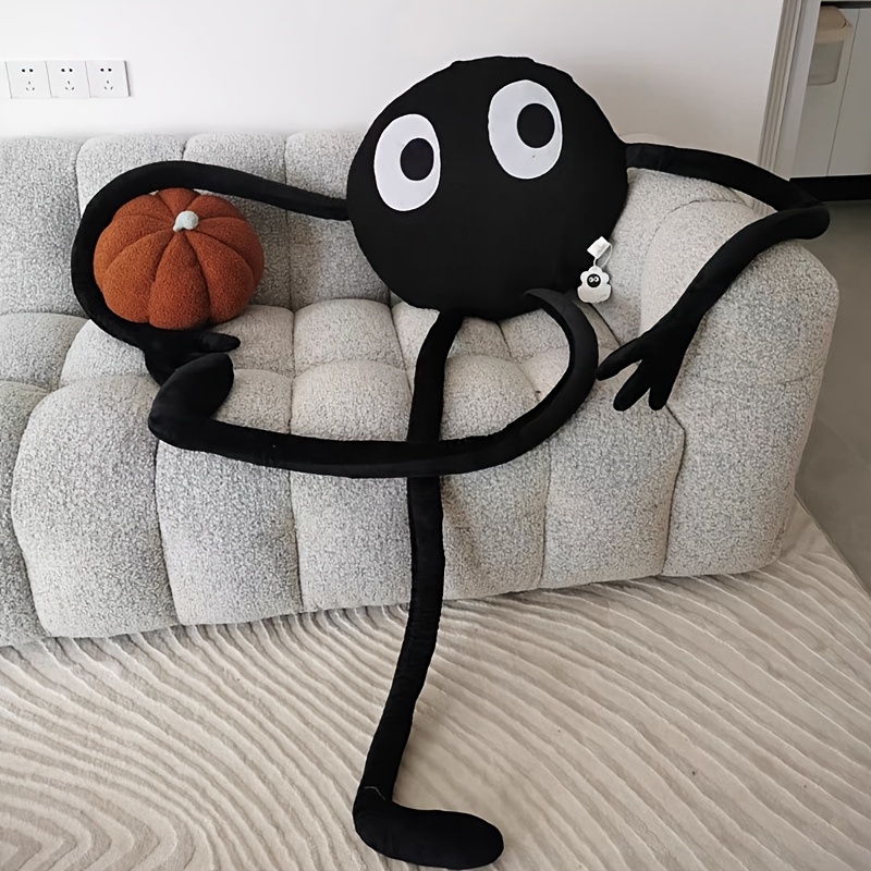 TEMU 1pc 32 Inch Black Lump Plush Pillow, Funny Long Limbs Stuffed Doll, Sofa Decor, Perfect Gift For Birthday, Easter, Christmas, Halloween