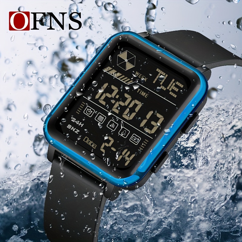 reloj deportivo cuadrado digital analógico hombre 50m Temu Spain - Main Image