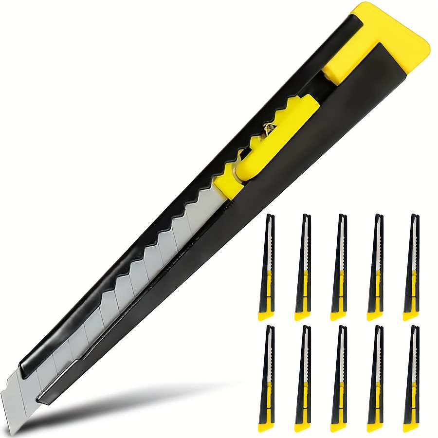 TEMU 10pcs, 9mm , Cardboard Knife, Multipurpose Knife, Utility Knife, Carpet Knife