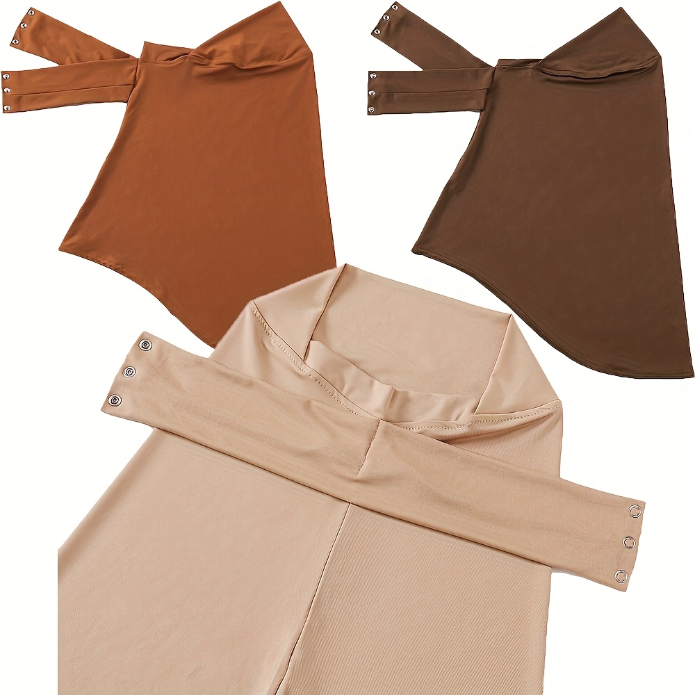3pcs Set Of Modal Hijabs: Women's Modal Elastic Full-coverage Shawl Hood, Full Neck Scarf, Non-slip Wrap For Sports