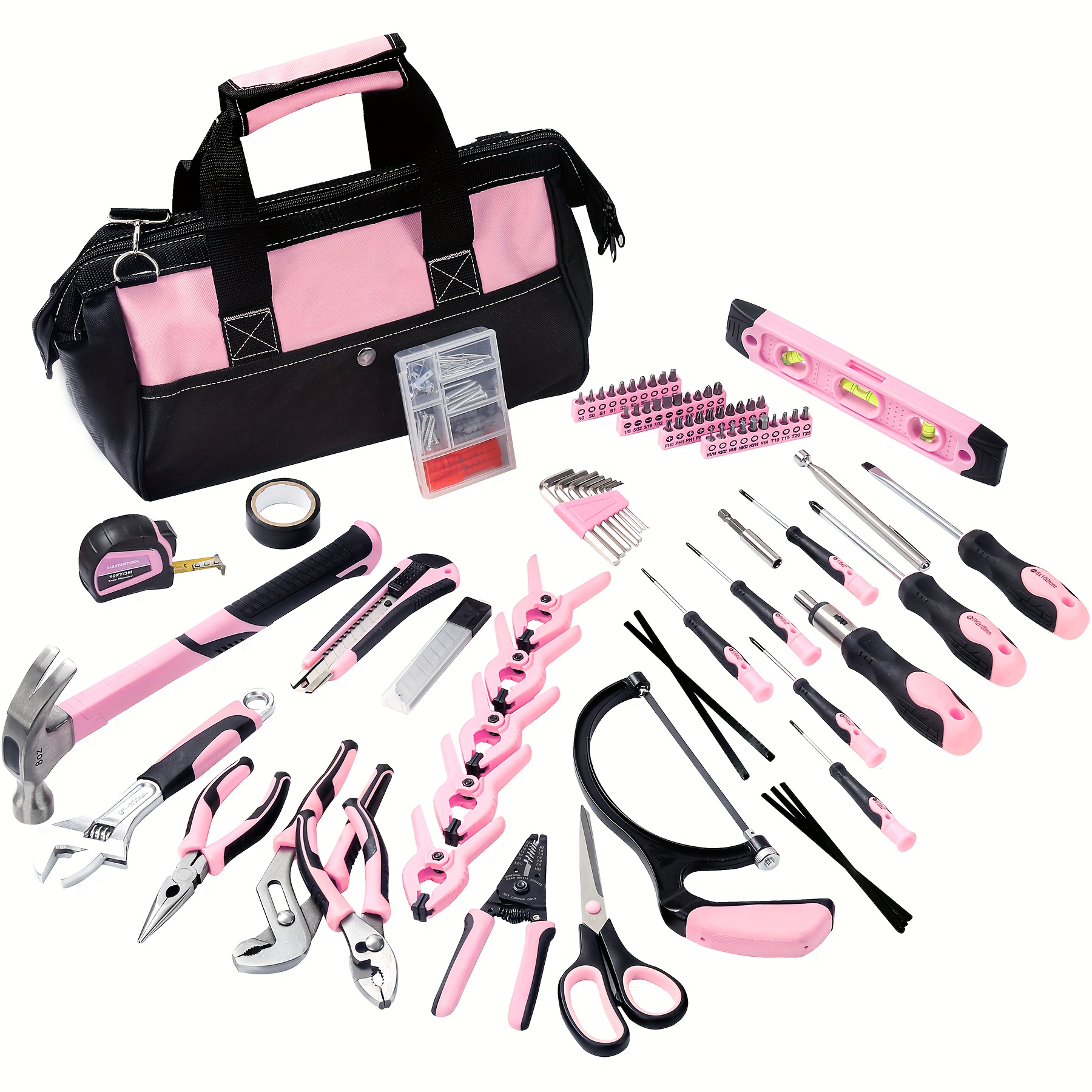 Juego de herramientas rosa - 35 piezas con estuche