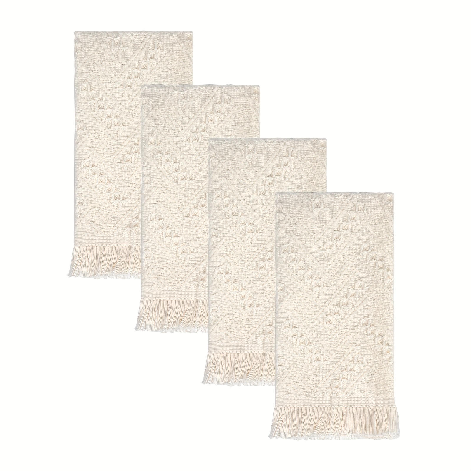 TEMU 4pcs Hair Salon Towel Set Suitable For Hair Care - Boho Spa Towels With Thick 180 Gsm Texture, Bohemian Hand Towels For Salon, Bathroom, Guest