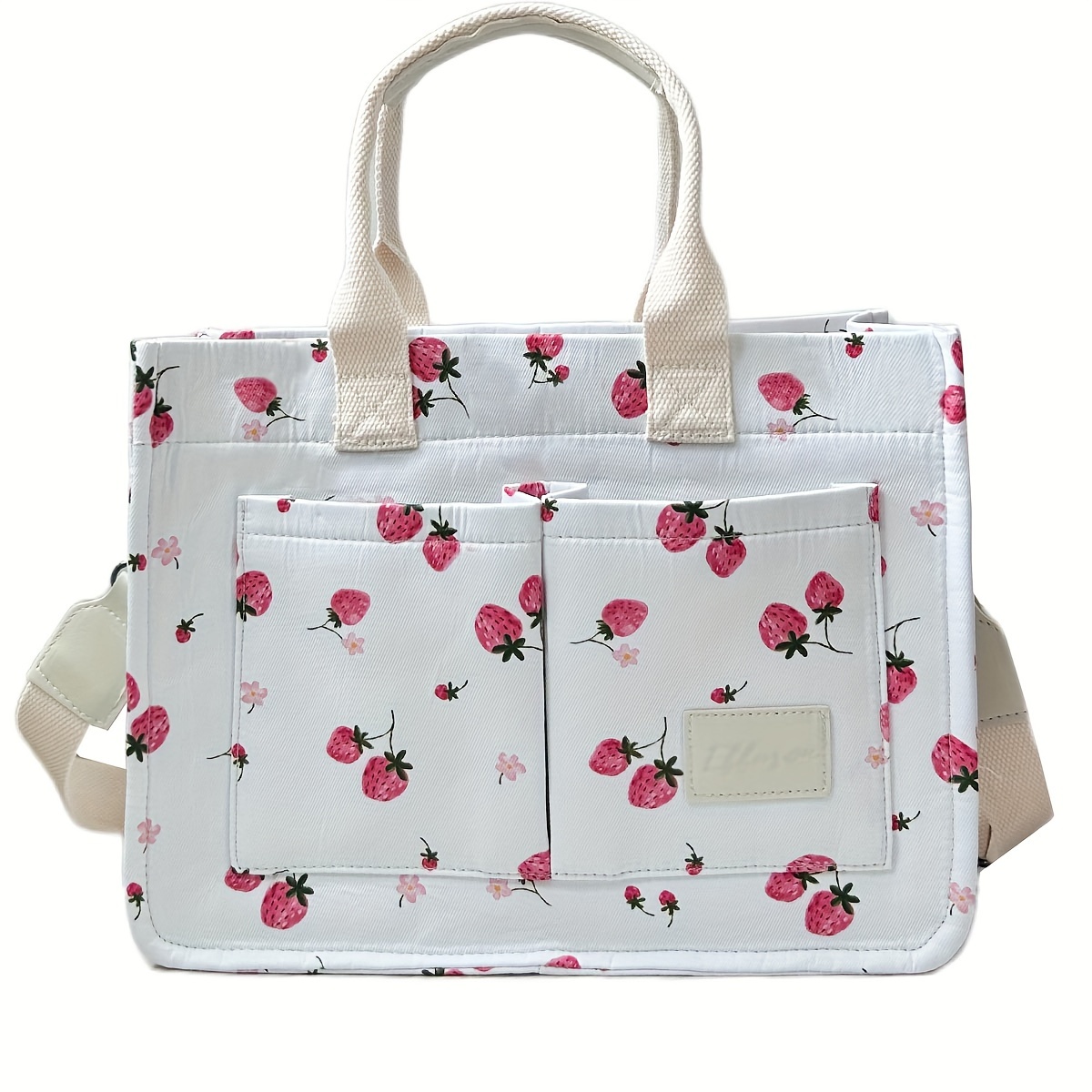 

Cherry Strawberry Tote Bag For Women With Pockets, Laptop Crossbody Purses Everything Everyday Bag Handbags For Gym