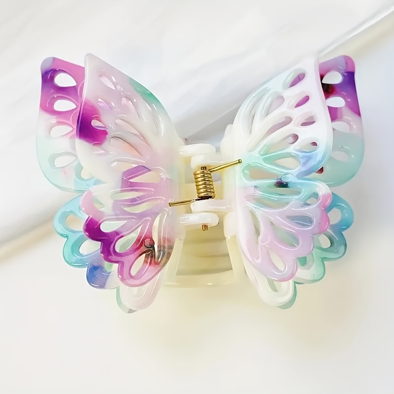 TEMU 1pc Shape Hair Clip, Women Colorful Hollow Hair Claw Clip, Daily Simple And Fashionable Party Hair Accessories, Suitable For All Hair Types,