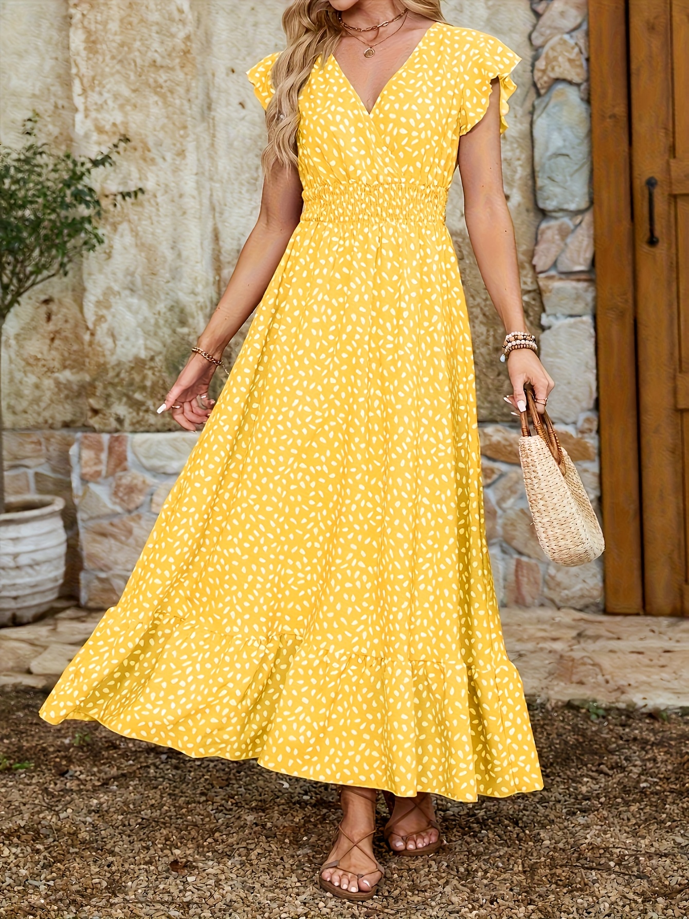 Vestido Estampado Floral Vestido Amarillo Flores Mango Vestido