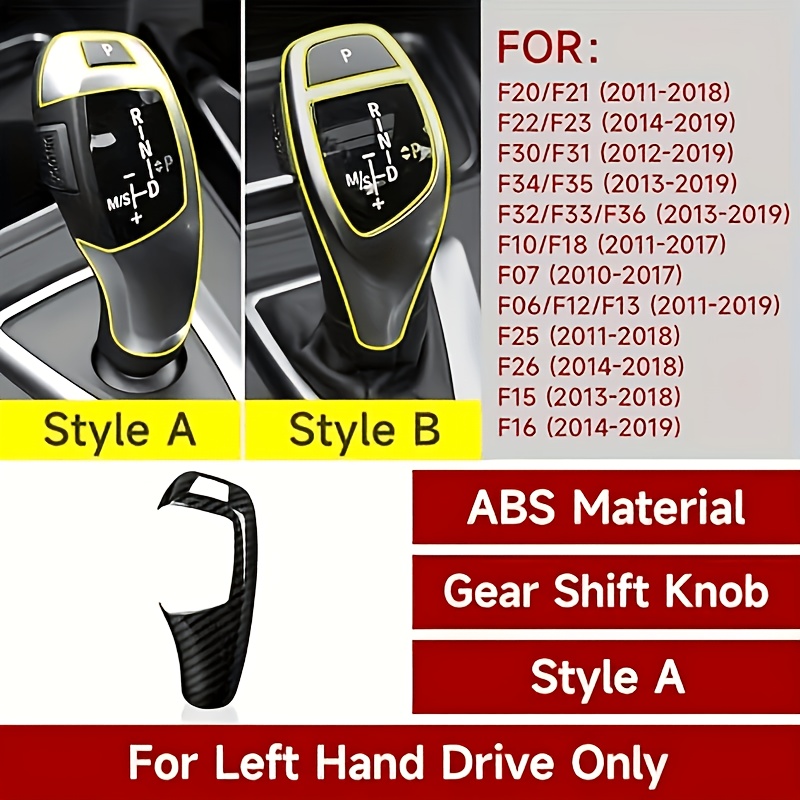 TEMU For F20/f21/f22/f23/f30/f31/f32/f33/f34/f35/f36/f07/f10/f12/f13/f15/f16/f25/f26 Lhd-specific Carbon Fiber Design Gear Shift Knob Cover - Premium