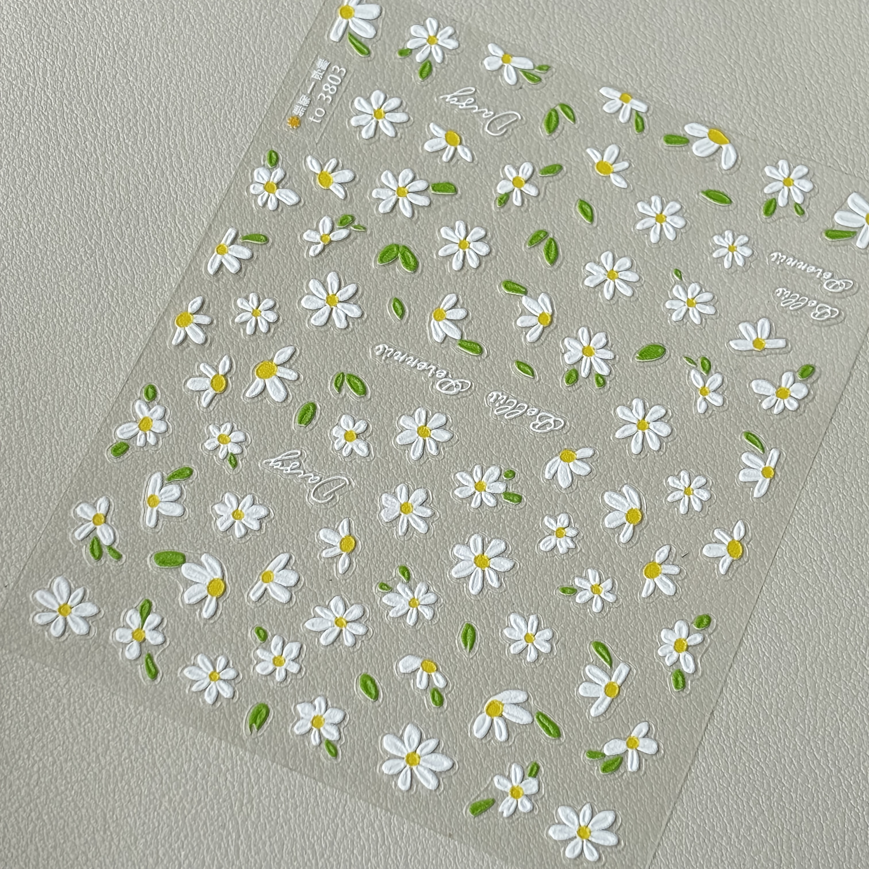 1pc Nail Art Flower Daisy Embossed Sticker Nail Decal Petal Flower Self-adhesive Nail Sticker Decoration Suitable For Women, Home, Personal Diy