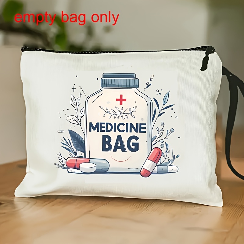 Image of Empty Bag Medication Bag Travel Pill Organizer With Wristband - Compact Travel Pill Organizer - Unisex Medication Bag, Perfect For , Ideal Health Gift