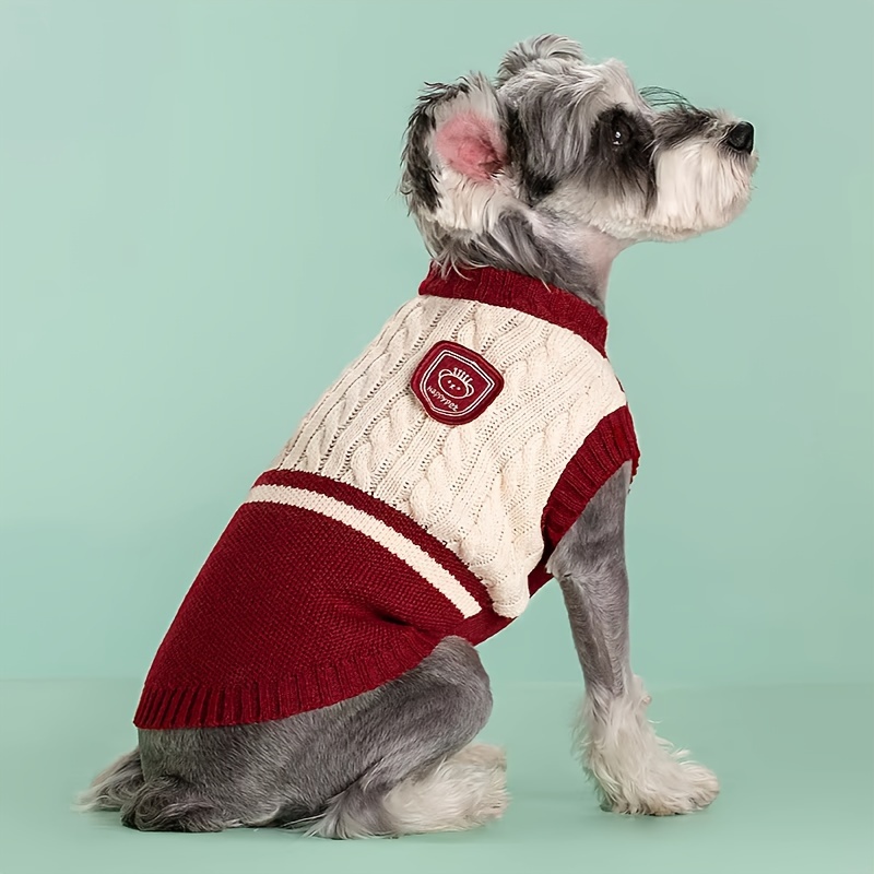 TEMU Cozy Knit Dog Sweater - Pet Apparel For Small To Medium Breeds, Machine Washable