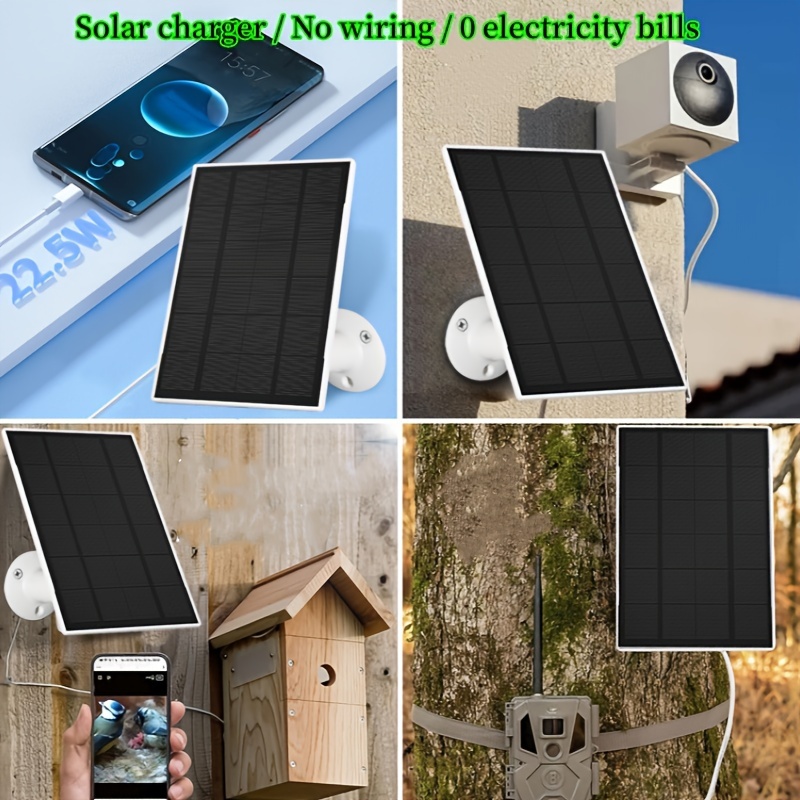 4W Trail Camera Solar Panels, 12V Output Solar Panel Kit with 6000