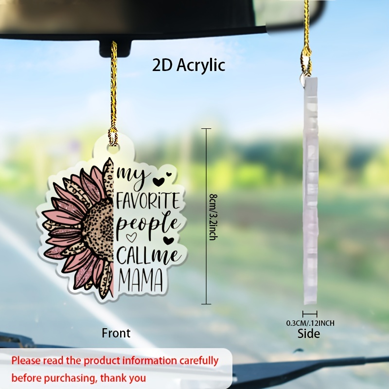 

Mom 2d Acrylic Pendant: A Perfect Gift For Your Loved 1 - Car Rearview Mirror Decorative Pendant, Suitable For Mother's Day Surprises