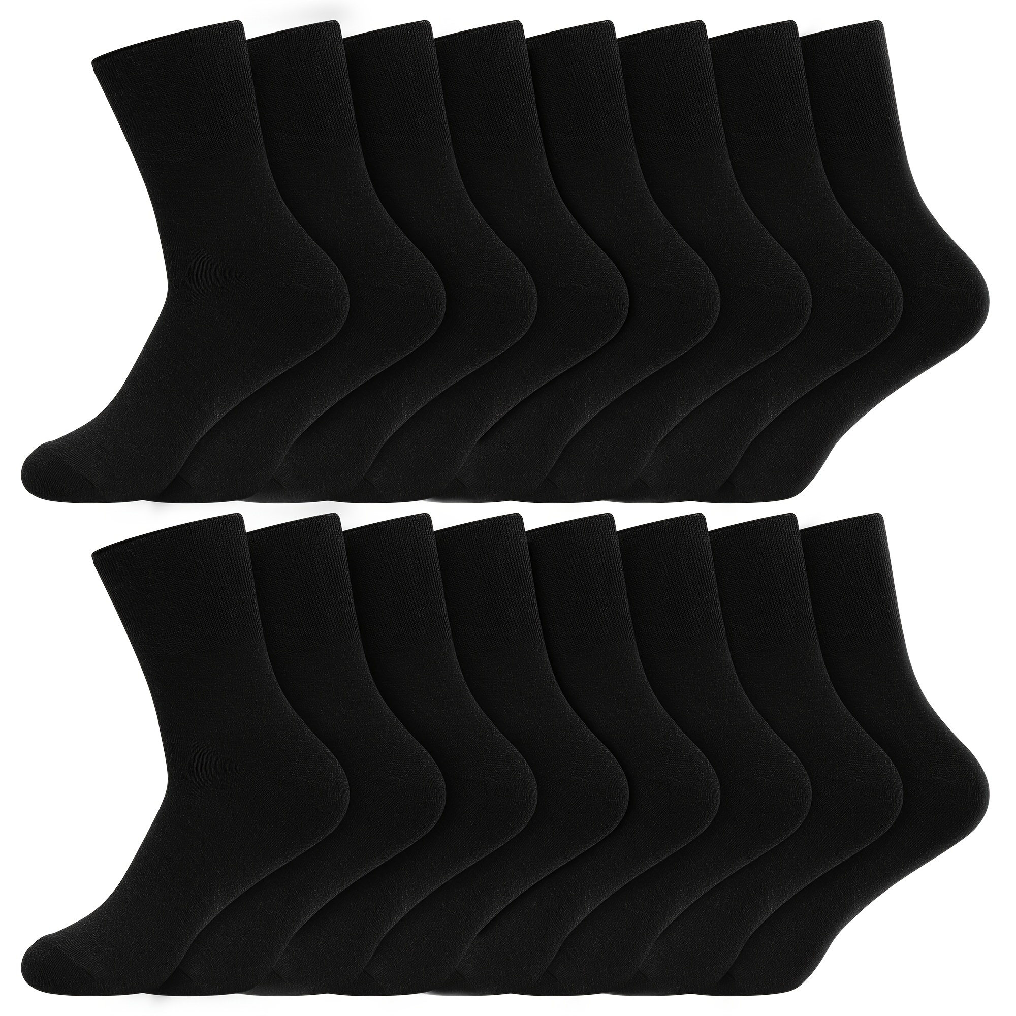 Image of 8 Pairs Of Men' Color Mid-calf Business Stockings, Comfortable, Breathable And Sweat-absorbing Elastic Sports Socks For , Creative