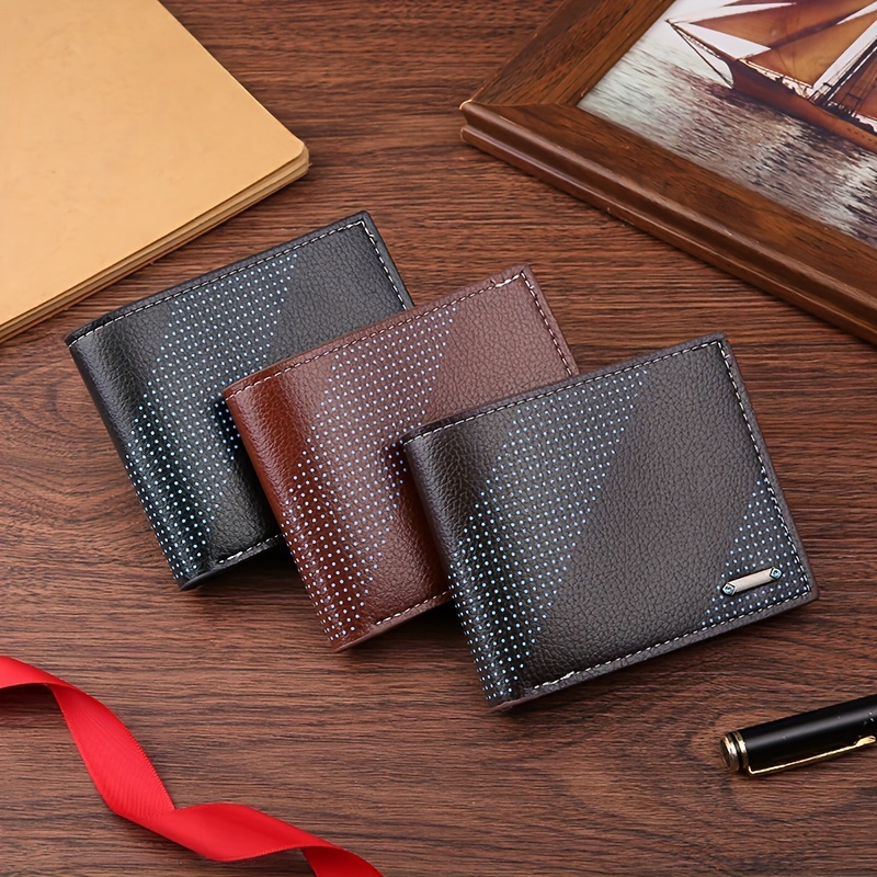 

1pc New Men's Wallet, Short Multi-card Slots Fashion Casual Two-fold Horizontal Pvc Wallet