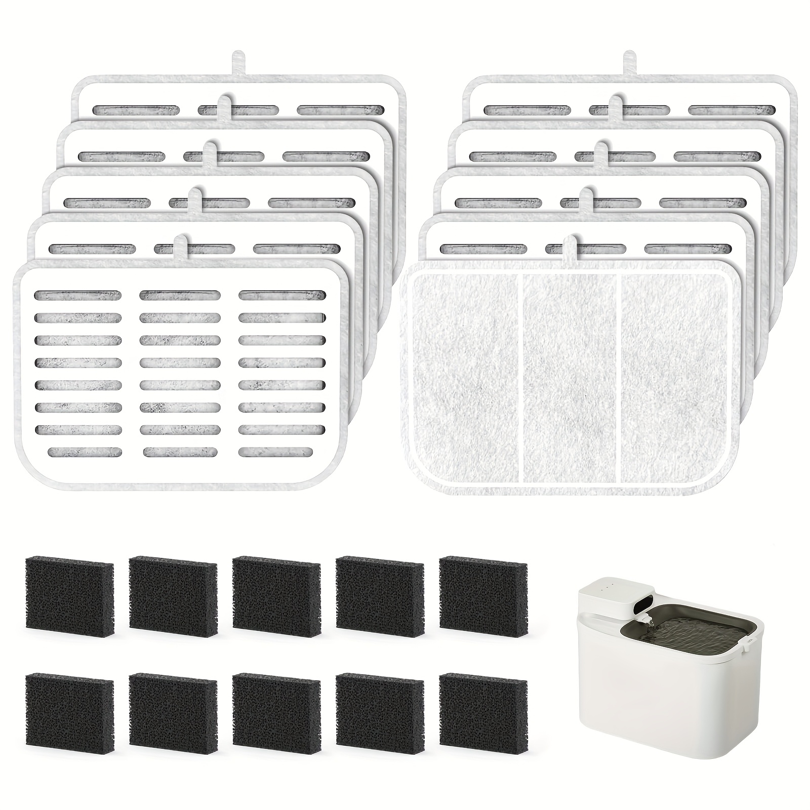 Image of Cat Water Fountain Filter,cat Fountain Filter Replacement Filters For E Versweet Max 105fl.oz/3l Pet Water Fountain.5 Set Or 10 Set Pet Fountain Filter Replacement.