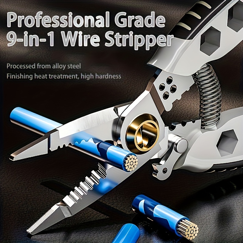 multi functional electricians pliers 1 pack heavy duty wire stripping tool with crimping cutting and clamping features labor saving design metal construction for home renovation electrical maintenance automotive and construction work Product details 3