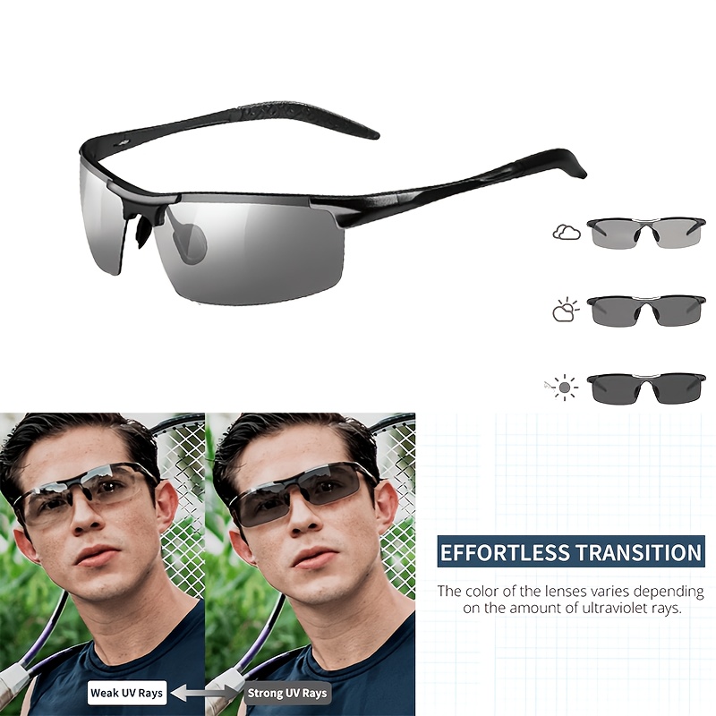 Temu – TEMU Polarized Photochromic For Men Day Night Safety Glasses, For Outdoors