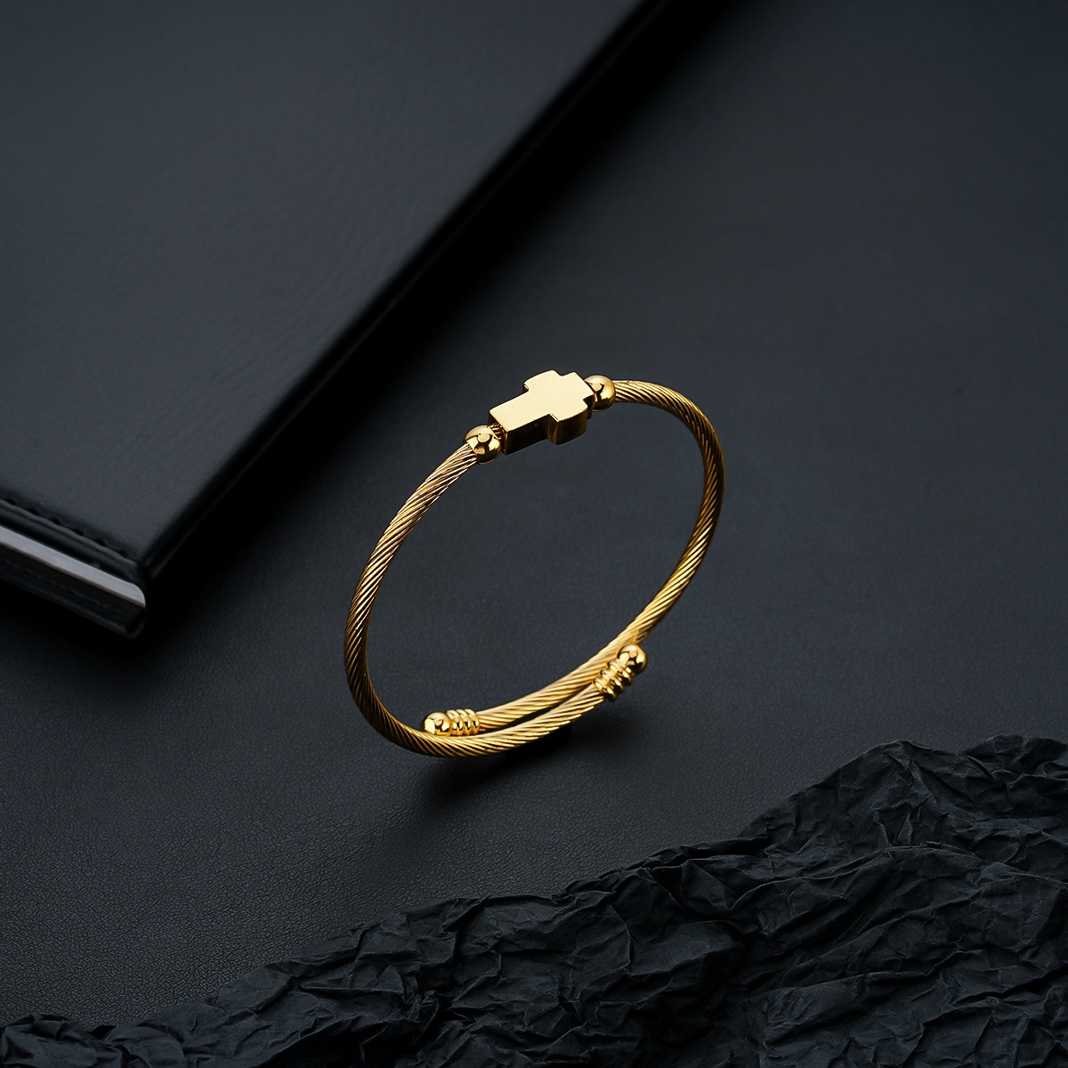 304 stainless steel cross bracelet men trendy hip hop niche Temu