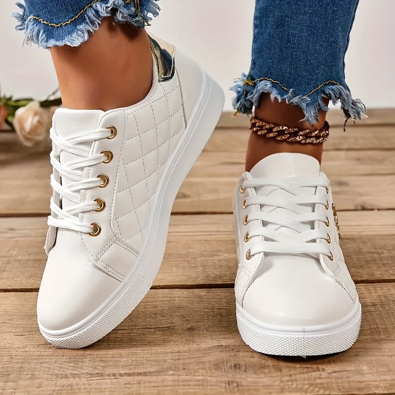 

Women's Plaid Pattern Sneakers, Casual Lace Up Outdoor Shoes, Comfortable Low Top Shoes