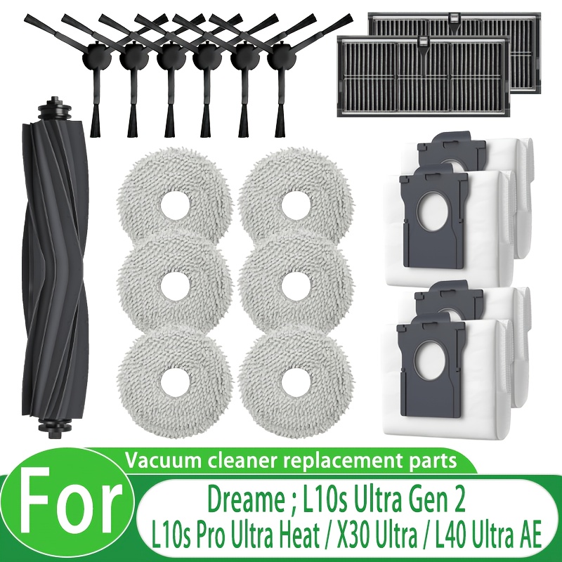 TEMU 19-teiliges Zubehör-Set für L10S 2/L10S Pro /X30 Ultra/L40 Ultra Ae/ E30 Ultra Saugroboter, Zuverlässiges Ersatzteile-Set mit Bürsten, Filtern,