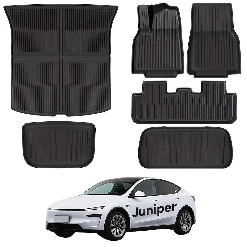 TEMU FRUKA Nouveau Modèle Y Tapis de Sol 2025 2026 | Ensemble Complet Tout Temps pour Voiture | Revêtement de Sol Arrière, Tapis de Cargaison, Coffre