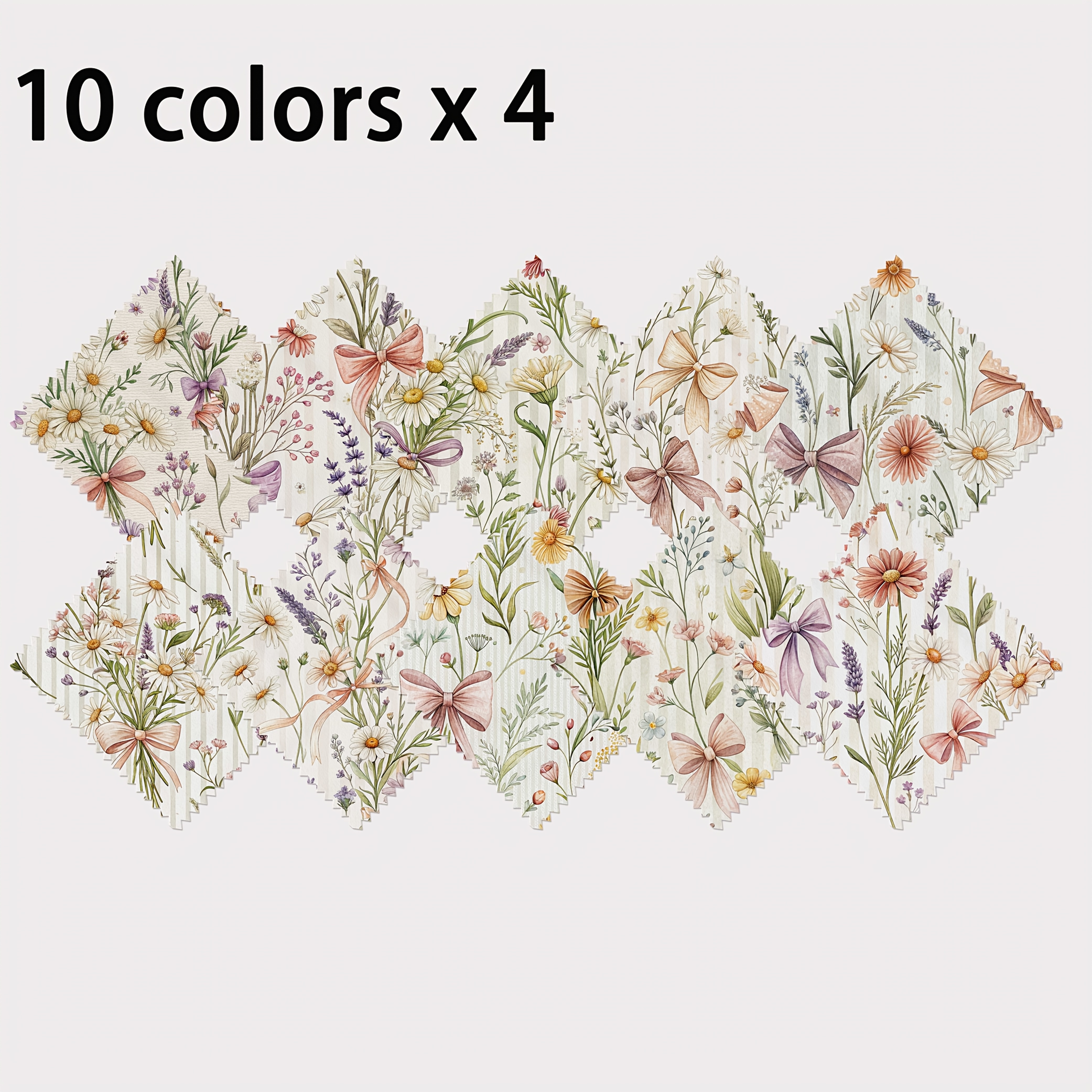 TEMU 40-sheet Charm Pack Assortment, Patterns, Handmade, And Textures, 10 Designs Of 120g Polyester Quilting, Suitable For Quilting, Craft Projects,
