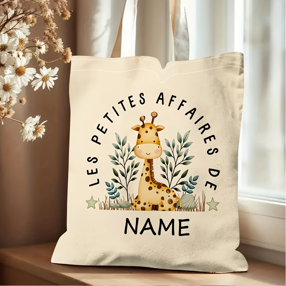 TEMU 1pc, Sac de courses personnalisé, Sac à bandoulière simple pour femmes, un sac fourre-tout personnalisé avec un nom ou un pour les ,