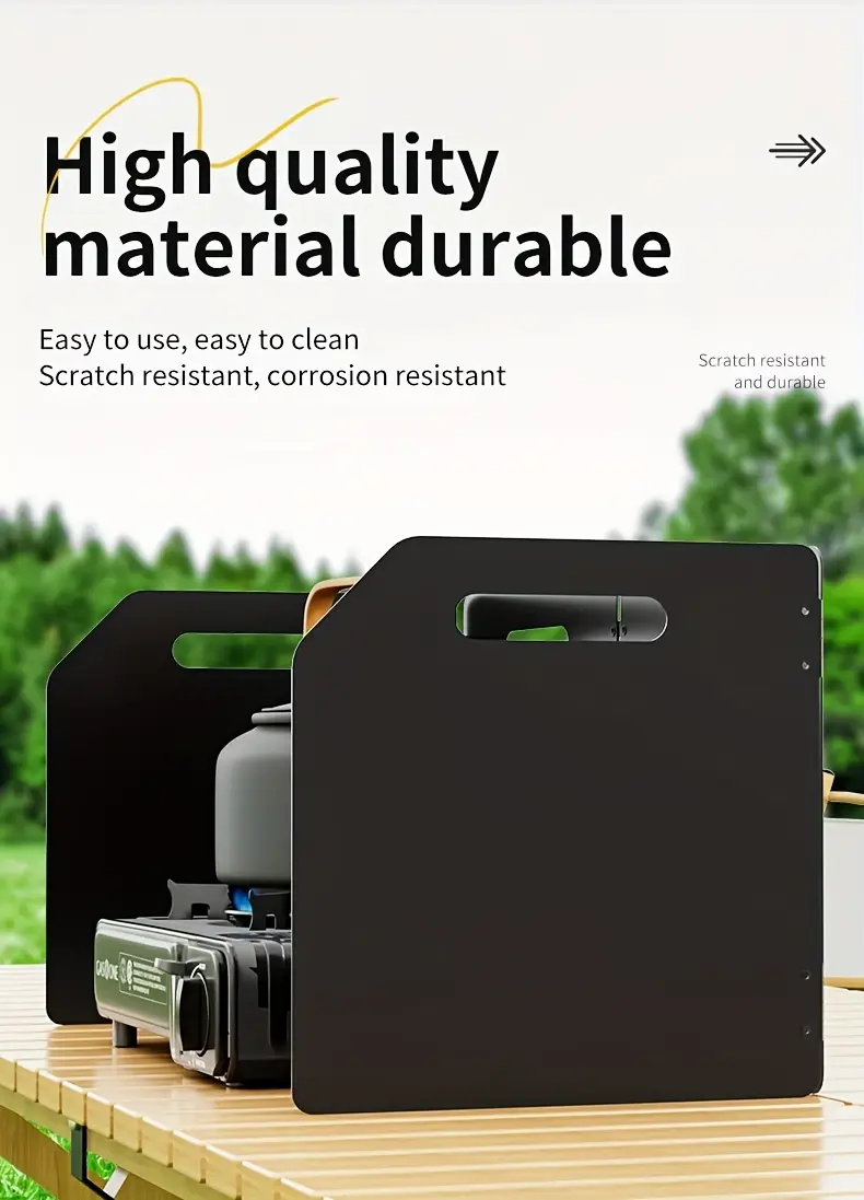 portable folding camping stove windshield 4 sided rectangle metal wind protection powder coated lightweight easy to carry with storage bag outdoor cookware Product details 14