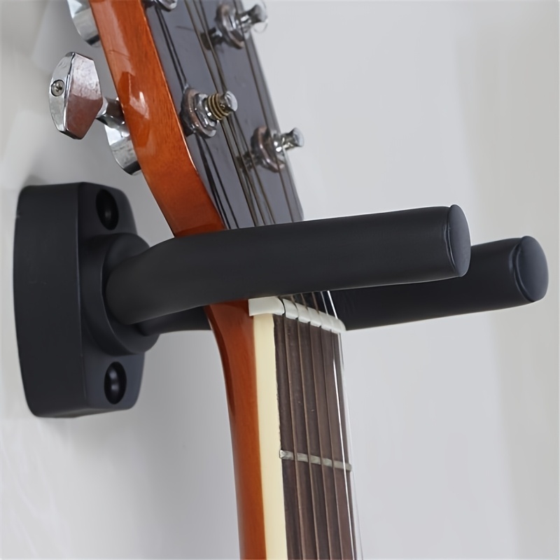 adjustable wall mounted guitar stand anti slip sponge   to install black suitable for guitar ukulele violin instrumental display hooks 1 wall mounted   expansion tubes 2 screws