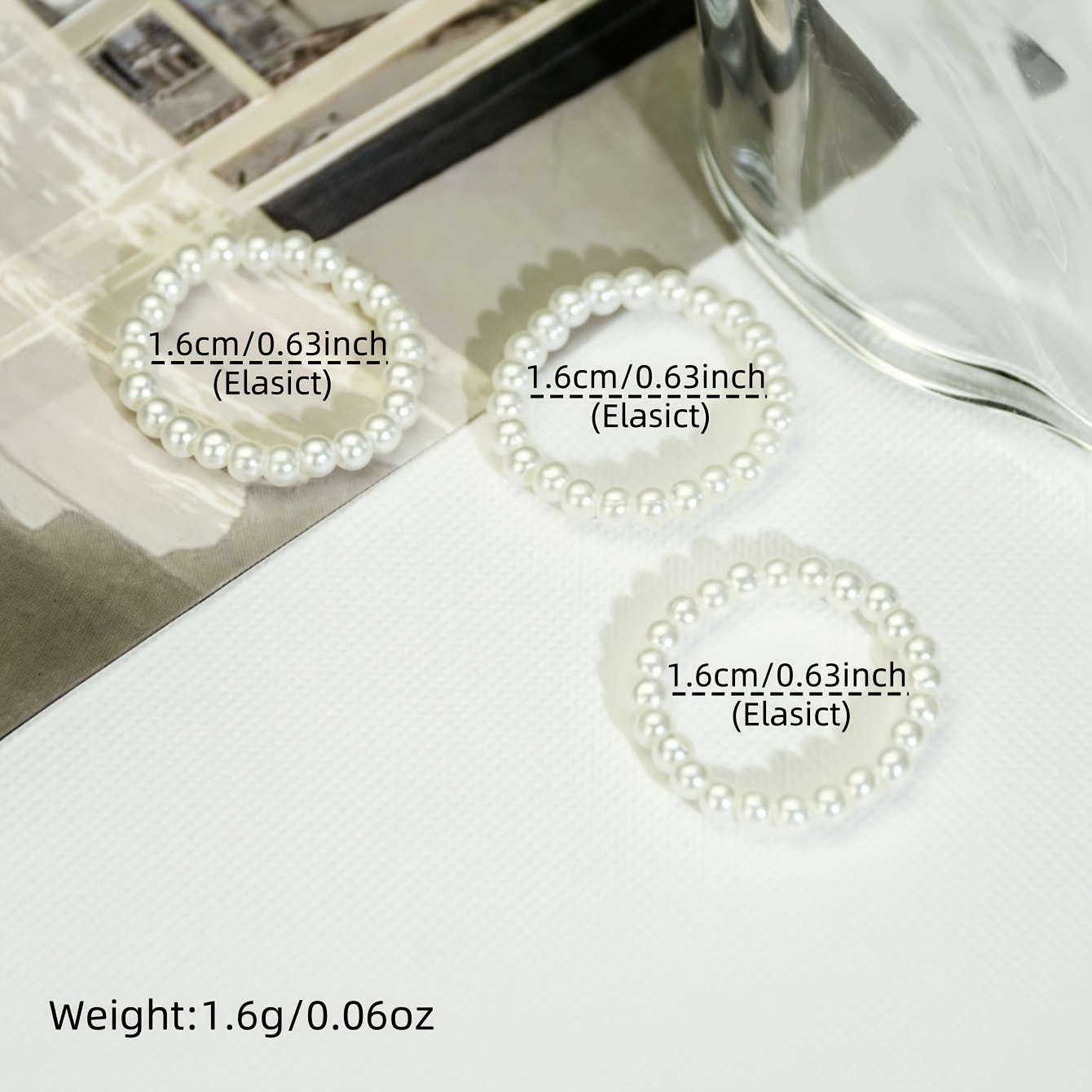 3pcs Women's Ring Set, Simple Elastic Beaded Rings, Material, Stretchable For , Cute And Elegant Jewelry, Perfect For Daily Wear, Christmas Valentine's Day Birthday Gift, For Girlfriend Or Sister